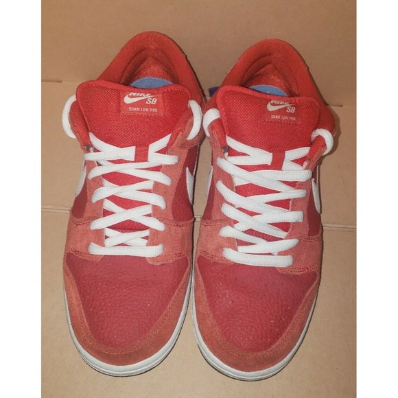 Nike SB Dunk Low Pro CHALLENGE RED/WHITE UNIVERSITY Men\'s Size 11 Good Condition main image 10